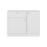 Cómoda Praga Blanco 100x80cm de Dos Hileras con Un Cajón y con Espacio para TV - CAJONERAS Y COMODAS | Bylmo