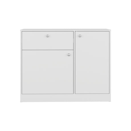 Cómoda Praga Blanco 100x80cm de Dos Hileras con Un Cajón y con Espacio para TV - CAJONERAS Y COMODAS | Bylmo