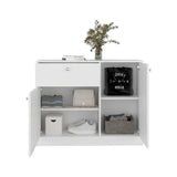 Cómoda Praga Blanco 100x80cm de Dos Hileras con Un Cajón y con Espacio para TV - CAJONERAS Y COMODAS | Bylmo