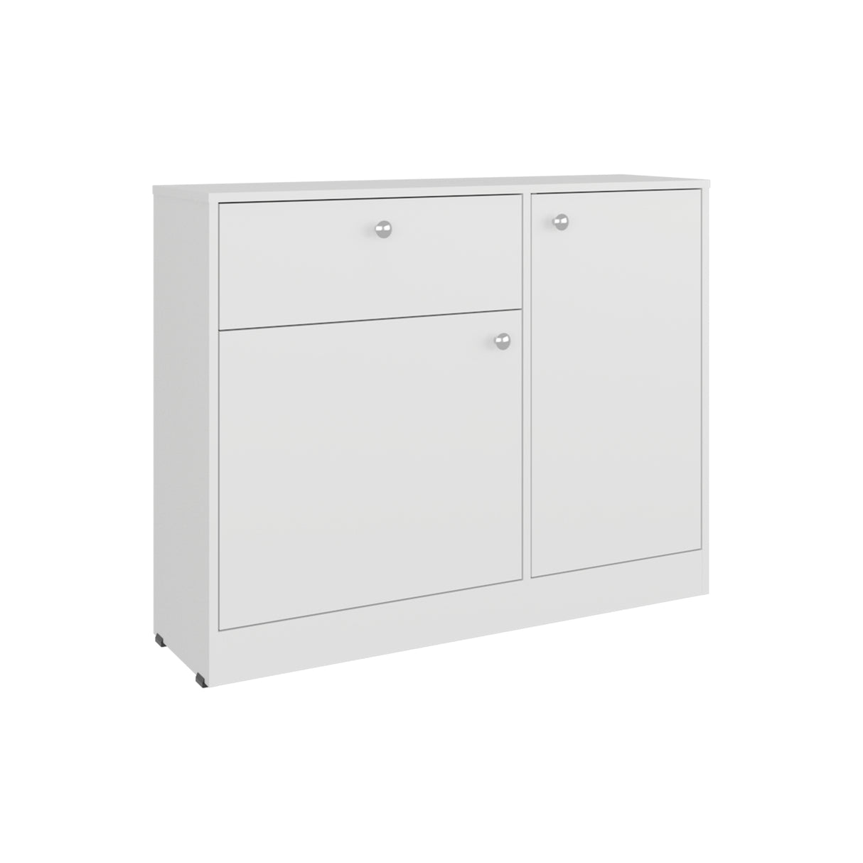 Cómoda Praga Blanco 100x80cm de Dos Hileras con Un Cajón y con Espacio para TV - CAJONERAS Y COMODAS | Bylmo