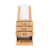 Cómoda Praga Fresno 63x151cm de Cuatro Hileras con Tres Cajones con Espacio para Tv y con Espejo - CAJONERAS Y COMODAS | Bylmo