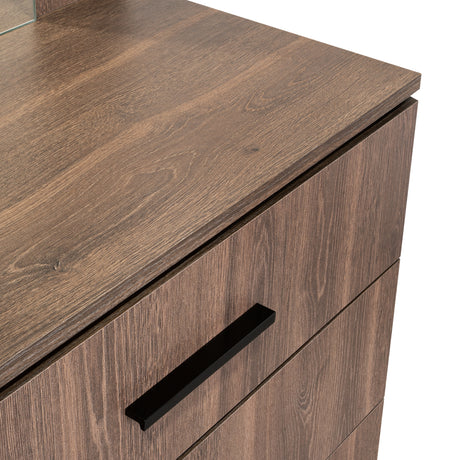 Cómoda Praga Milan 63x151cm de Cuatro Hileras con Tres Cajones con Espacio para Tv y con Espejo - CAJONERAS Y COMODAS | Bylmo