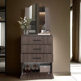 Cómoda Praga Milan 63x151cm de Cuatro Hileras con Tres Cajones con Espacio para Tv y con Espejo - CAJONERAS Y COMODAS | Bylmo