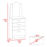 Cómoda Praga Wengue 63x151cm de Cuatro Hileras con Tres Cajones con Espacio para Tv y con Espejo - CAJONERAS Y COMODAS | Bylmo