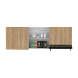 Mueble Superior de Cocina Boreal Blanco Fresno 180x62cm con Tres Puertas y con Locero - MUEBLES SUPERIORES DE COCINA | Bylmo