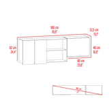 Mueble Superior de Cocina Boreal Blanco Fresno 180x62cm con Tres Puertas y con Locero - MUEBLES SUPERIORES DE COCINA | Bylmo
