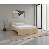 Base Cama Wanda Fresno Europeo y Roble Natural 156.2x77.4cm para Colchón Doble 140 X 190 Cm y con Cabecero - CAMAS | Bylmo