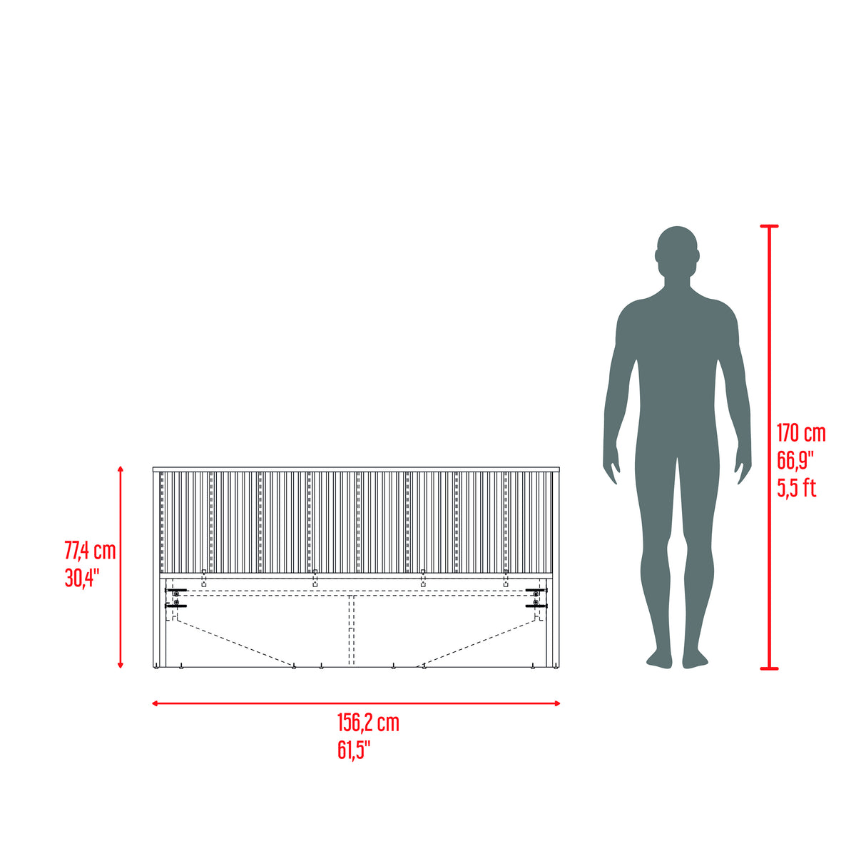 Base Cama Wanda Fresno Europeo y Roble Natural 156.2x77.4cm para Colchón Doble 140 X 190 Cm y con Cabecero - CAMAS | Bylmo