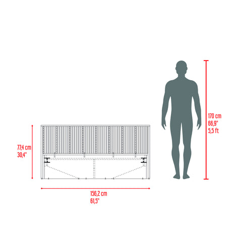 Base Cama Wanda Fresno Europeo y Roble Natural 156.2x77.4cm para Colchón Doble 140 X 190 Cm y con Cabecero - CAMAS | Bylmo