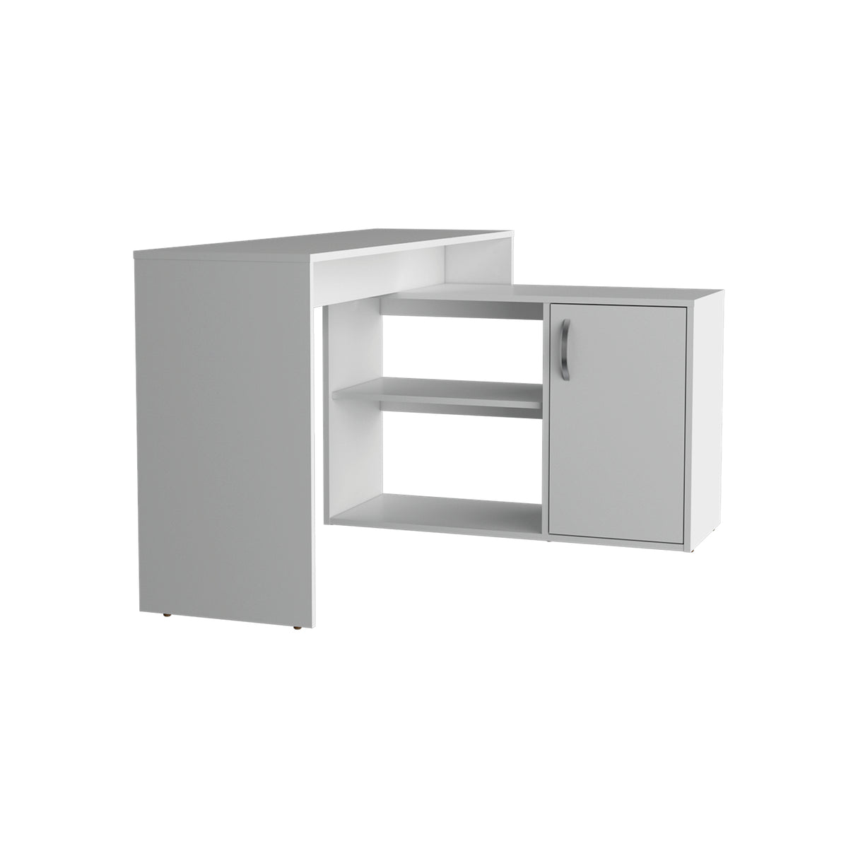 Escritorio en L Axis Eco Blanco 125x71cm con Organizador de Libros y sin Cajones - ESCRITORIOS | Bylmo