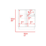 Mesa de Noche Carmi Fresno Europeo y Blanco 45x52cm con Un Cajón y con Tres Compartimientos - MESAS DE NOCHE | Bylmo