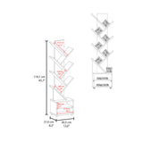 Biblioteca Kingstree Wengue 30.5x161.1cm Escalera con Ocho Compartimientos - BIBLIOTECAS Y ESTANTERIAS | Bylmo