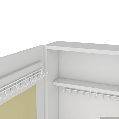 Tocador Prisma Blanco 47.8x137.3cm de Un Puesto sin Cajones y con Espejo - TOCADORES | Bylmo