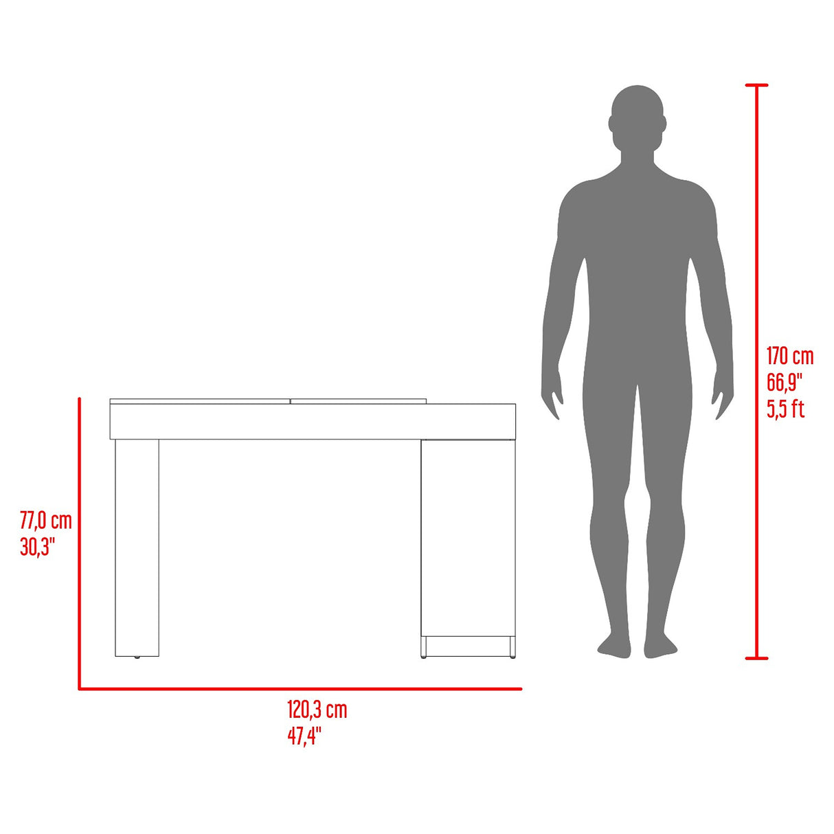 Tocador Iva Capri 120.3x77cm de Un Puesto sin Cajones y con Espejo - TOCADORES | Bylmo