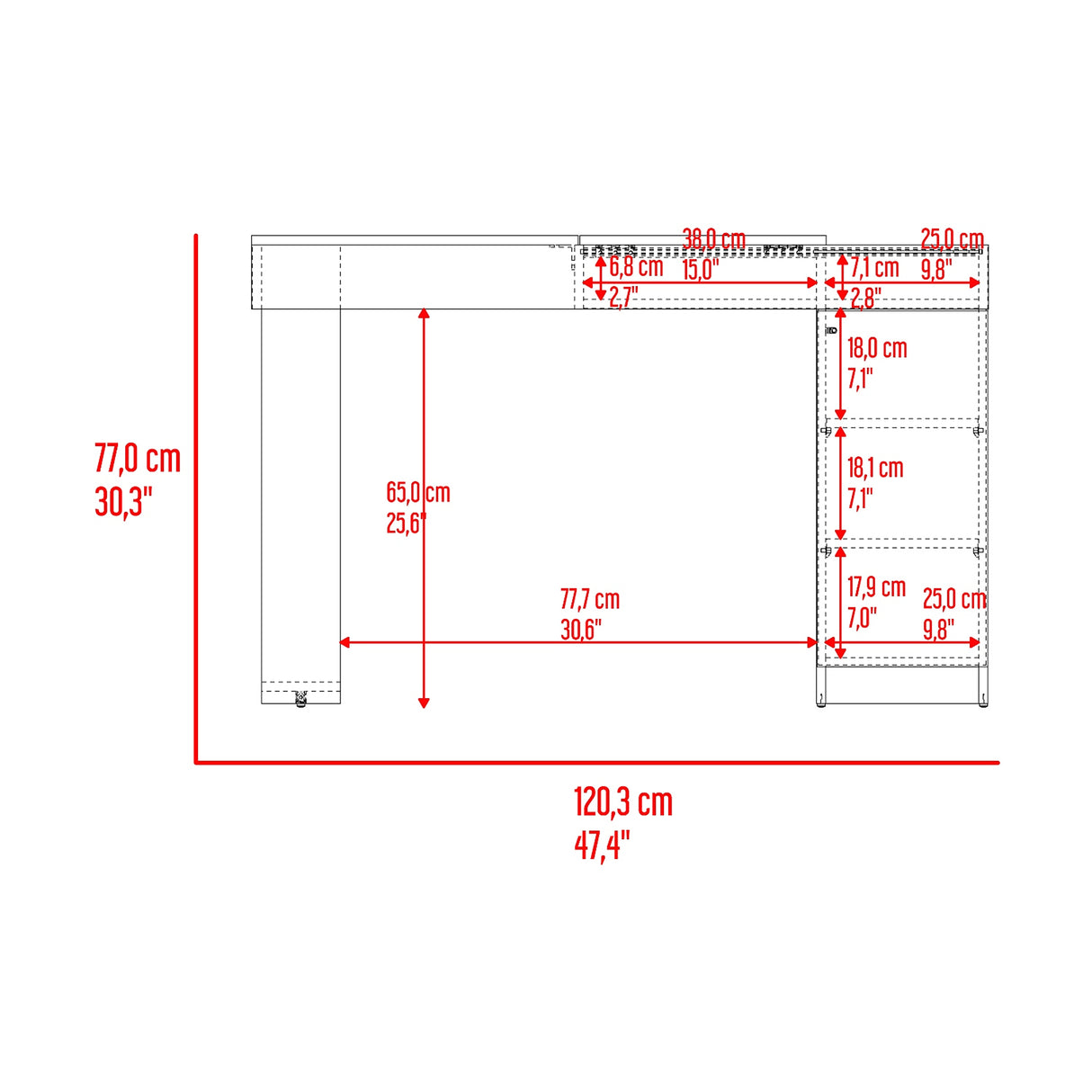 Tocador Iva Capri 120.3x77cm de Un Puesto sin Cajones y con Espejo - TOCADORES | Bylmo