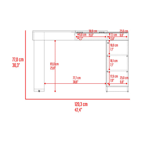 Tocador Iva Capri 120.3x77cm de Un Puesto sin Cajones y con Espejo - TOCADORES | Bylmo