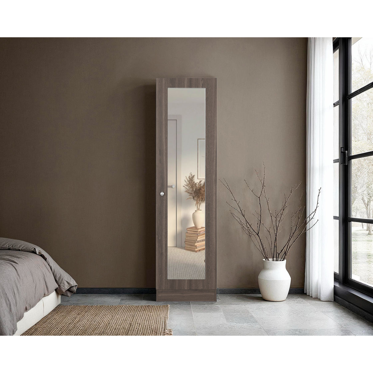 Closet Praga Milan 49.1x180.8cm con una Puerta sin Cajones y con Espejo - CLOSETS | Bylmo