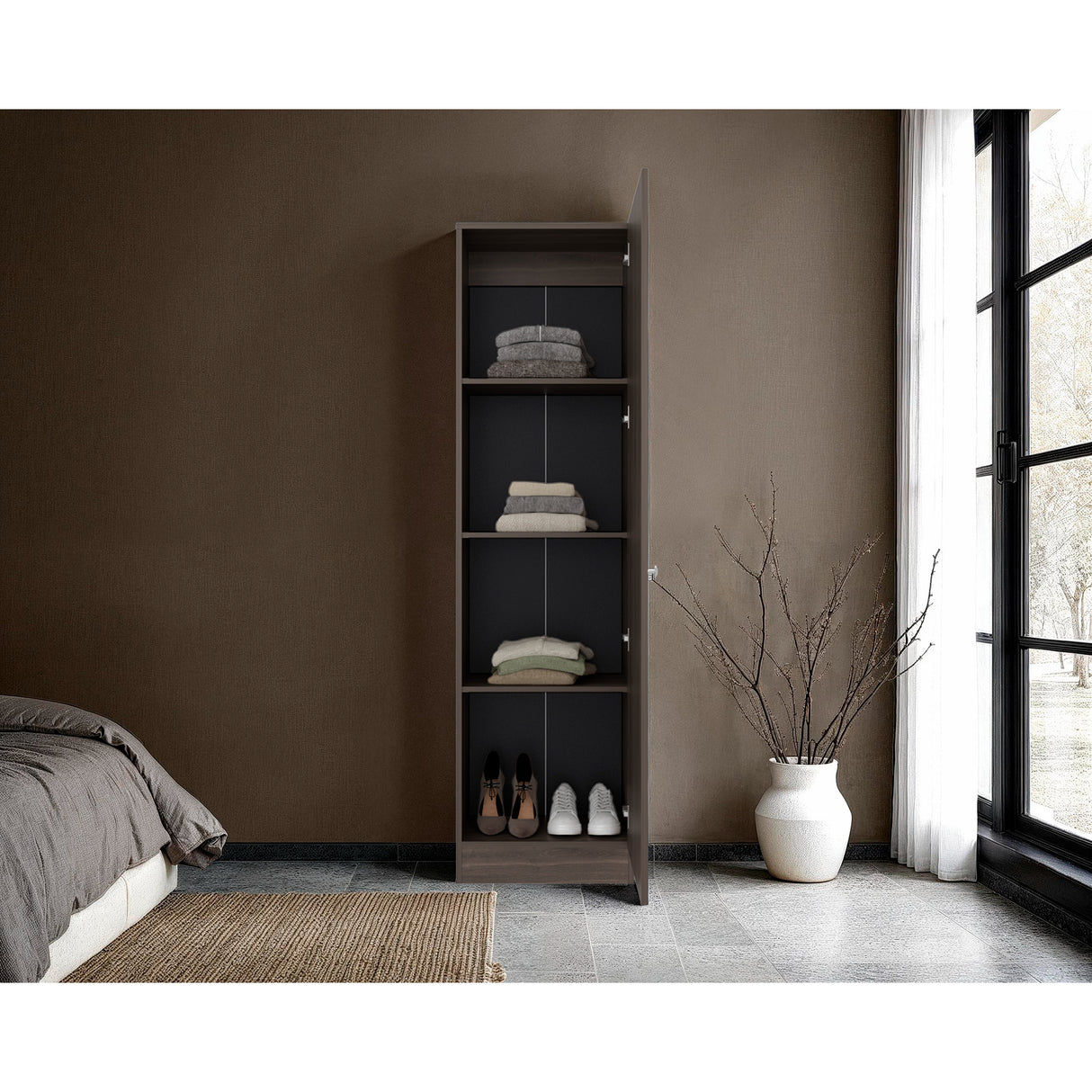 Closet Praga Milan 49.1x180.8cm con una Puerta sin Cajones y con Espejo - CLOSETS | Bylmo