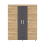 Closet Bariloche Eco Fresno Europeo y Blanco 150.3x177.9cm con Cuatro Puertas y con Cuatro Cajones - CLOSETS | Bylmo