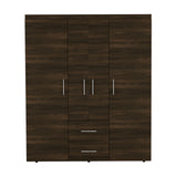 Closet Bariloche Eco Nogal 150.3x177.9cm con Cuatro Puertas y con Cuatro Cajones - CLOSETS | Bylmo
