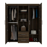 Closet Bariloche Eco Nogal 150.3x177.9cm con Cuatro Puertas y con Cuatro Cajones - CLOSETS | Bylmo