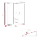 Closet Bariloche Eco Nogal 150.3x177.9cm con Cuatro Puertas y con Cuatro Cajones - CLOSETS | Bylmo