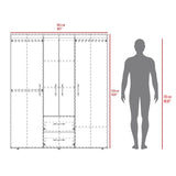 Closet Bariloche Eco Nogal 150.3x177.9cm con Cuatro Puertas y con Cuatro Cajones - CLOSETS | Bylmo