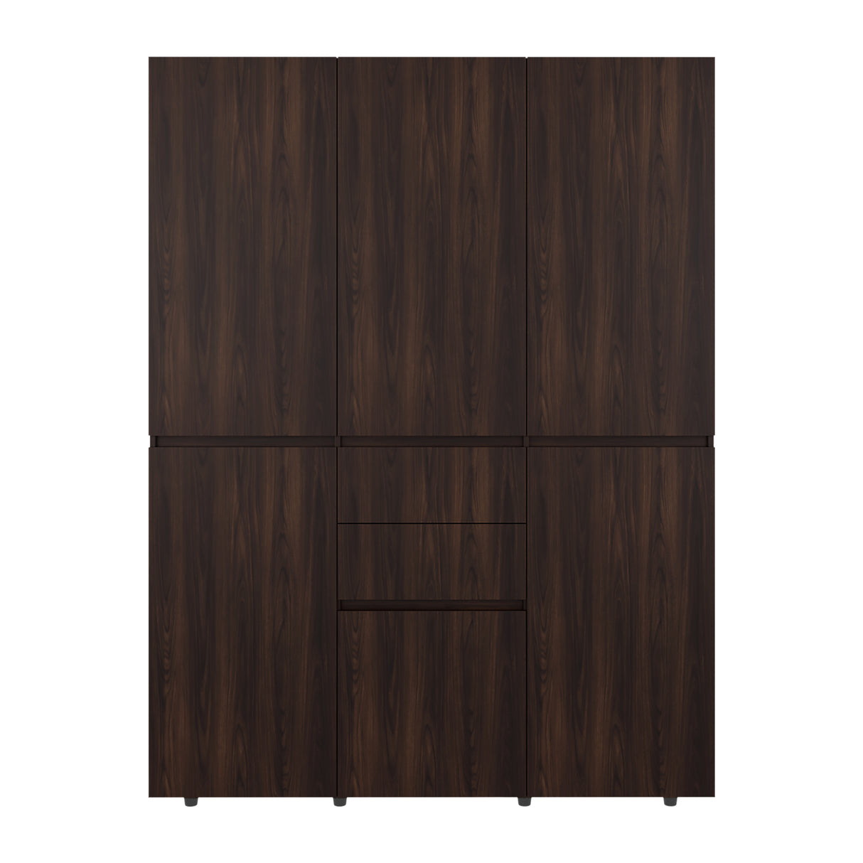 Closet Bea Nogal y Wengue 150x200cm con Seis Puertas y con Seis Cajones - CLOSETS | Bylmo