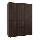 Closet Bea Nogal y Wengue 150x200cm con Seis Puertas y con Seis Cajones - CLOSETS | Bylmo