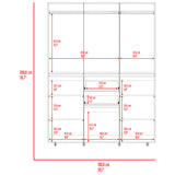 Closet Bea Nogal y Wengue 150x200cm con Seis Puertas y con Seis Cajones - CLOSETS | Bylmo