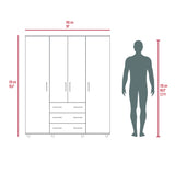 Closet Fontan Fresno Europeo 150x179cm con Cuatro Puertas y con Cuatro Cajones - CLOSETS | Bylmo