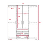 Closet Fontan Fresno Europeo 150x179cm con Cuatro Puertas y con Cuatro Cajones - CLOSETS | Bylmo