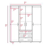 Closet Fontan Fresno Europeo 150x179cm con Cuatro Puertas y con Cuatro Cajones - CLOSETS | Bylmo