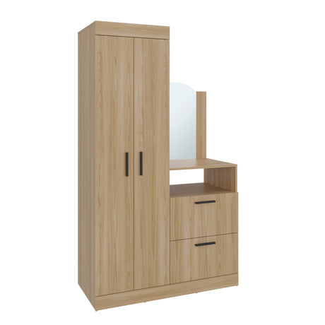 Closet Praga Fresno 103x179cm con una Puerta sin Cajones y con Espejo - CLOSETS | Bylmo