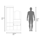 Closet Praga Fresno 103x179cm con una Puerta sin Cajones y con Espejo - CLOSETS | Bylmo