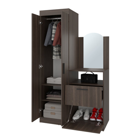 Closet Praga Milan 103x179cm con una Puerta sin Cajones y con Espejo - CLOSETS | Bylmo