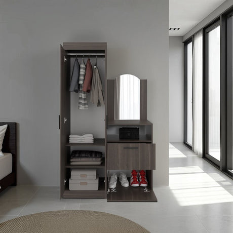 Closet Praga Milan 103x179cm con una Puerta sin Cajones y con Espejo - CLOSETS | Bylmo