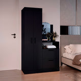 Closet Praga Wengue 103x179cm con una Puerta sin Cajones y con Espejo - CLOSETS | Bylmo