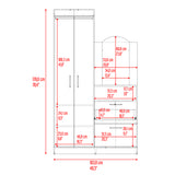 Closet Praga Wengue 103x179cm con una Puerta sin Cajones y con Espejo - CLOSETS | Bylmo