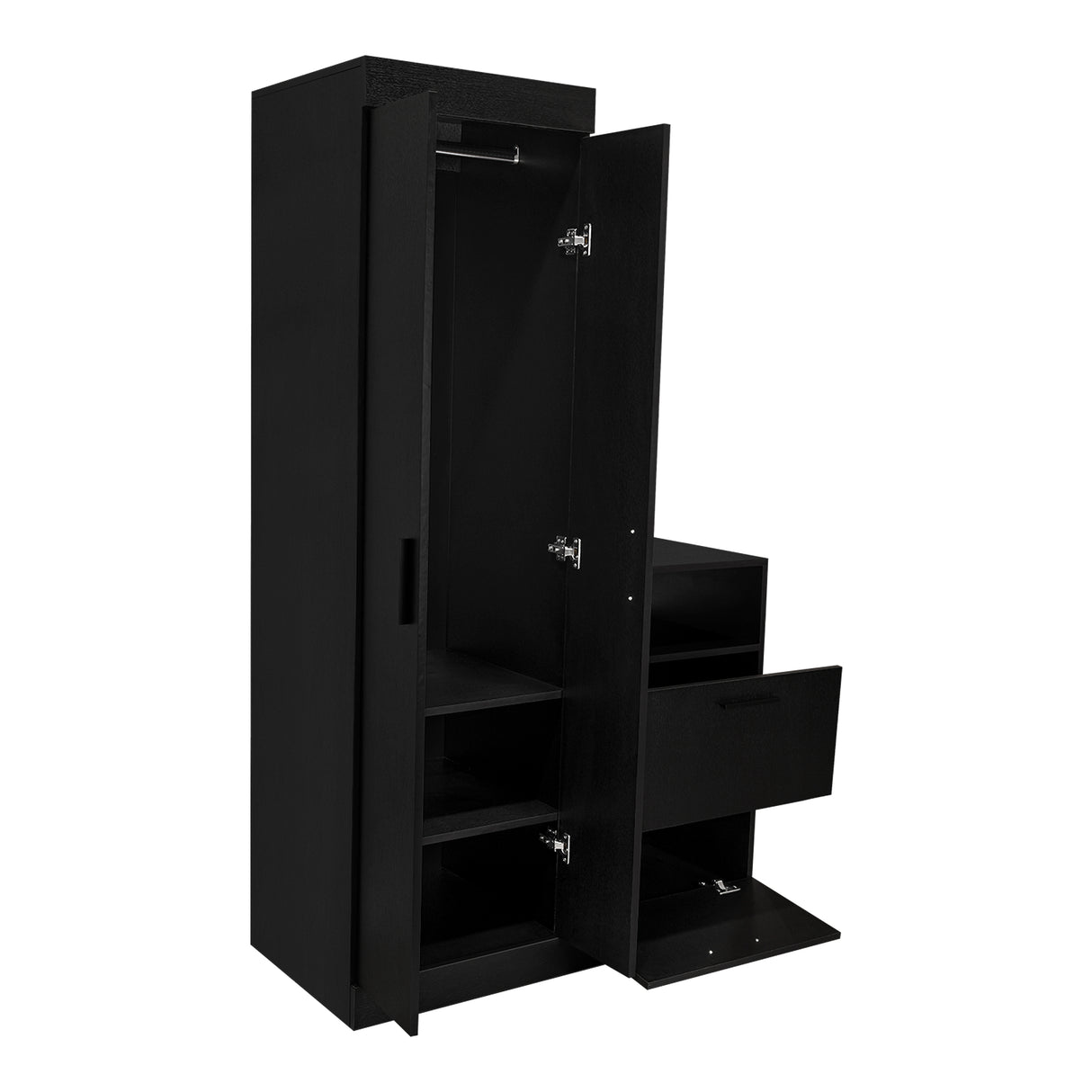 Closet Praga Wengue 103x179cm con una Puerta sin Cajones y con Espejo - CLOSETS | Bylmo