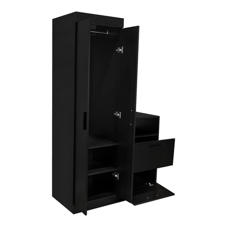 Closet Praga Wengue 103x179cm con una Puerta sin Cajones y con Espejo - CLOSETS | Bylmo