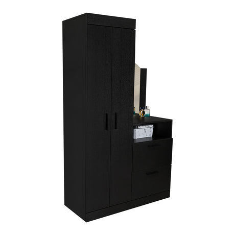 Closet Praga Wengue 103x179cm con una Puerta sin Cajones y con Espejo - CLOSETS | Bylmo