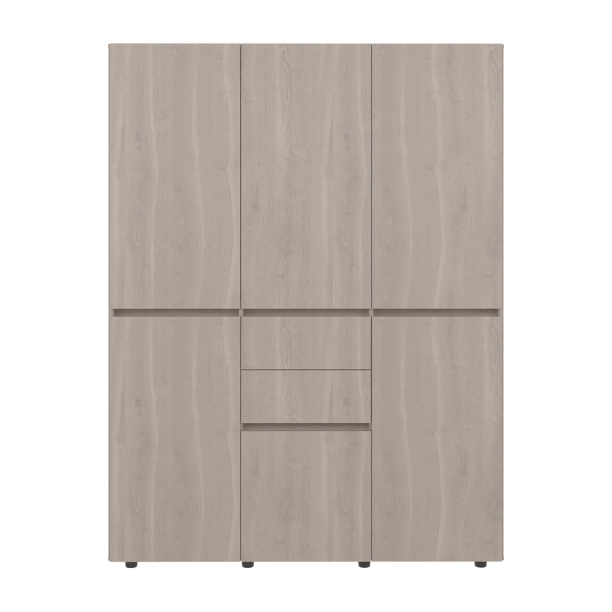 Closet Siruela Eco Bardolino y Blanco 150x200cm con Cinco Puertas y con Cinco Cajones - CLOSETS | Bylmo