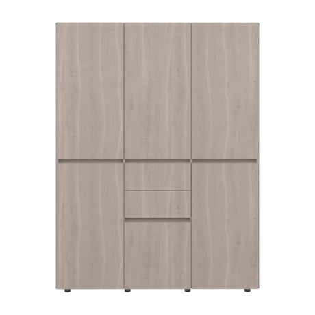 Closet Siruela Eco Bardolino y Blanco 150x200cm con Cinco Puertas y con Cinco Cajones - CLOSETS | Bylmo
