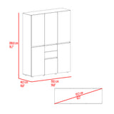 Closet Siruela Eco Bardolino y Blanco 150x200cm con Cinco Puertas y con Cinco Cajones - CLOSETS | Bylmo