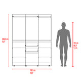 Closet Siruela Eco Bardolino y Blanco 150x200cm con Cinco Puertas y con Cinco Cajones - CLOSETS | Bylmo