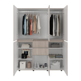 Closet Siruela Eco Bardolino y Blanco 150x200cm con Cinco Puertas y con Cinco Cajones - CLOSETS | Bylmo