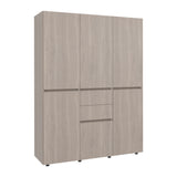 Closet Siruela Eco Bardolino y Blanco 150x200cm con Cinco Puertas y con Cinco Cajones - CLOSETS | Bylmo