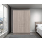 Closet Siruela Eco Bardolino y Blanco 150x200cm con Cinco Puertas y con Cinco Cajones - CLOSETS | Bylmo