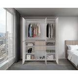 Closet Siruela Eco Bardolino y Blanco 150x200cm con Cinco Puertas y con Cinco Cajones - CLOSETS | Bylmo